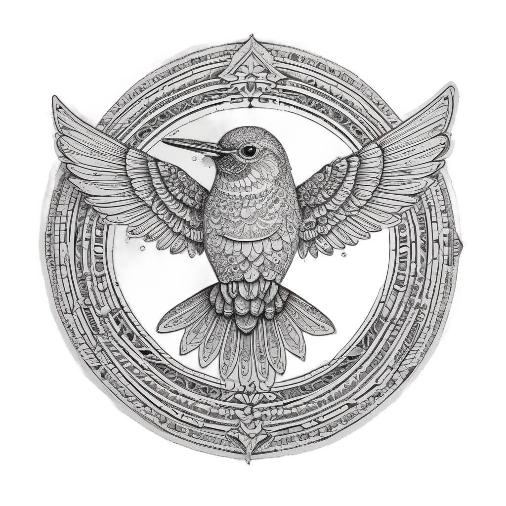 Dotwork Mandala Hummer — birds stickers