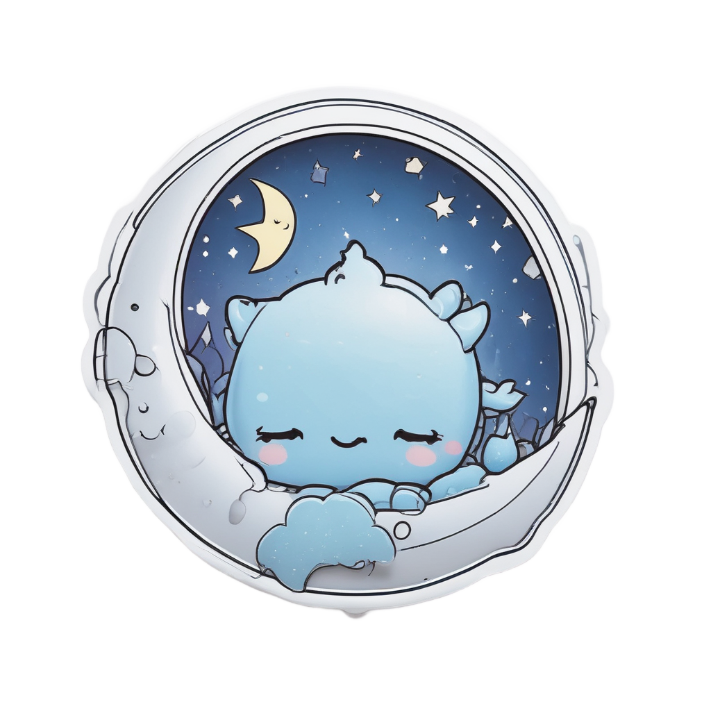 Dozing Star with Moon — celestial nursery stickers