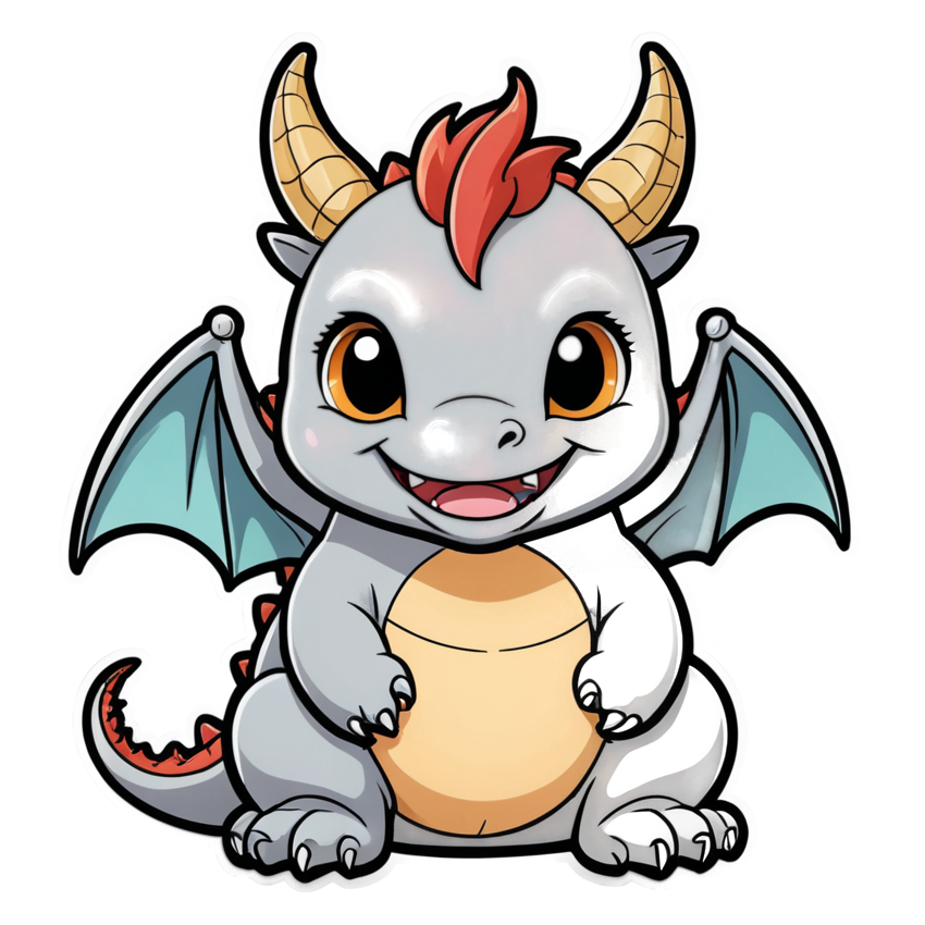 Baby Dragon (lineart) — dragon stickers