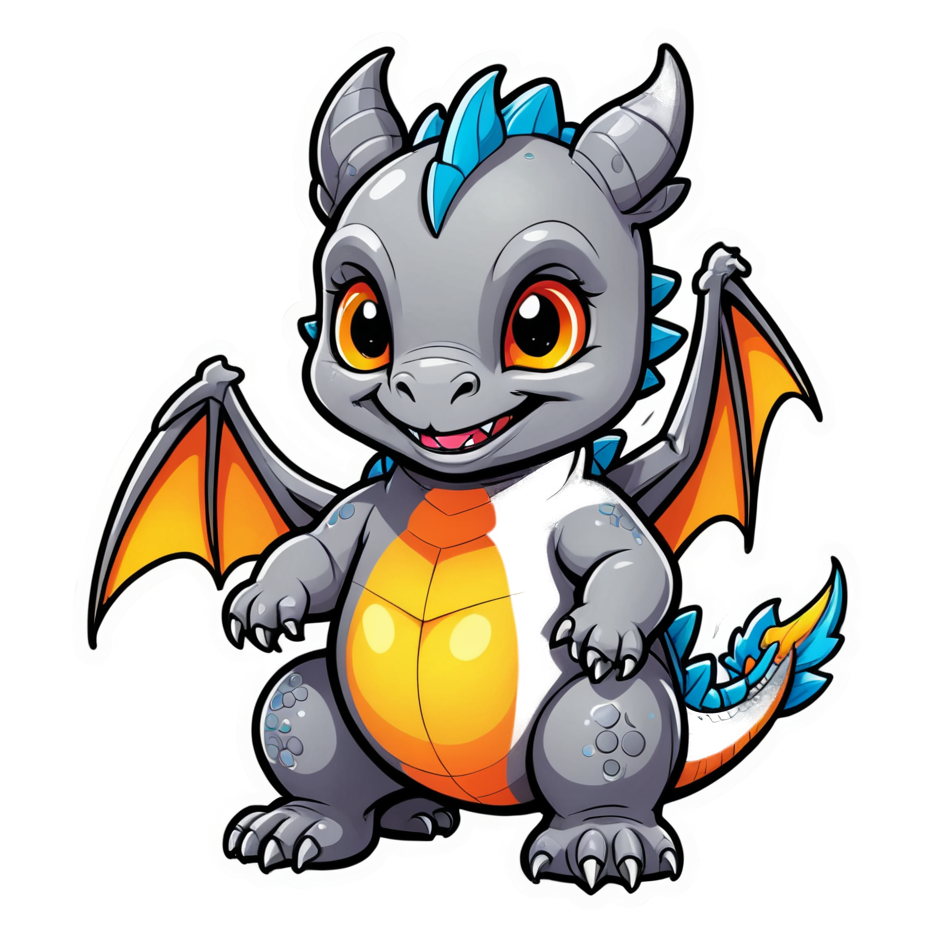 Baby Dragon (neon) — dragon stickers