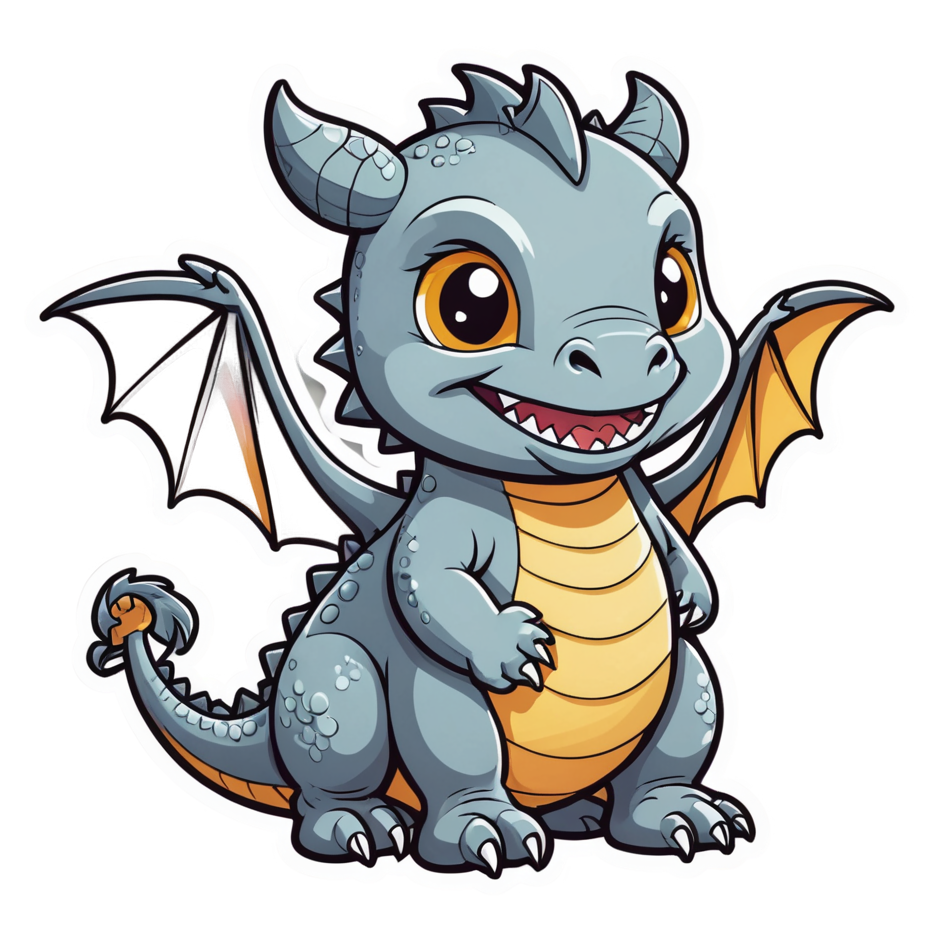 Baby Dragon (papercut) — dragon stickers