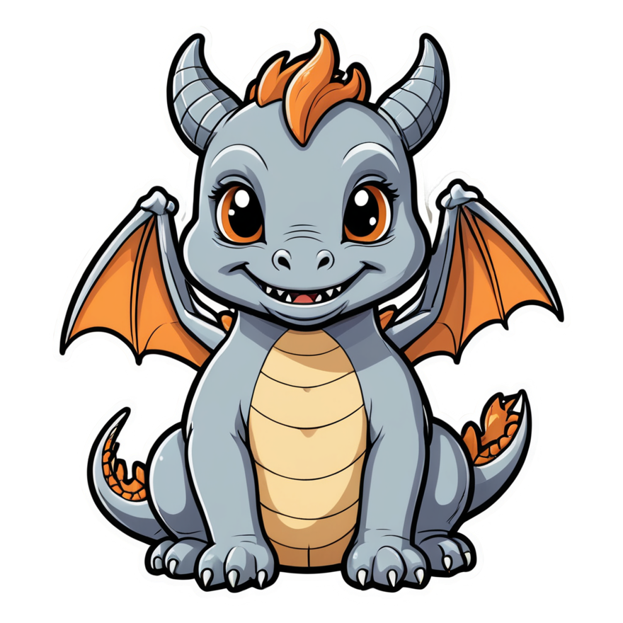 Baby Dragon (retro) — dragon stickers