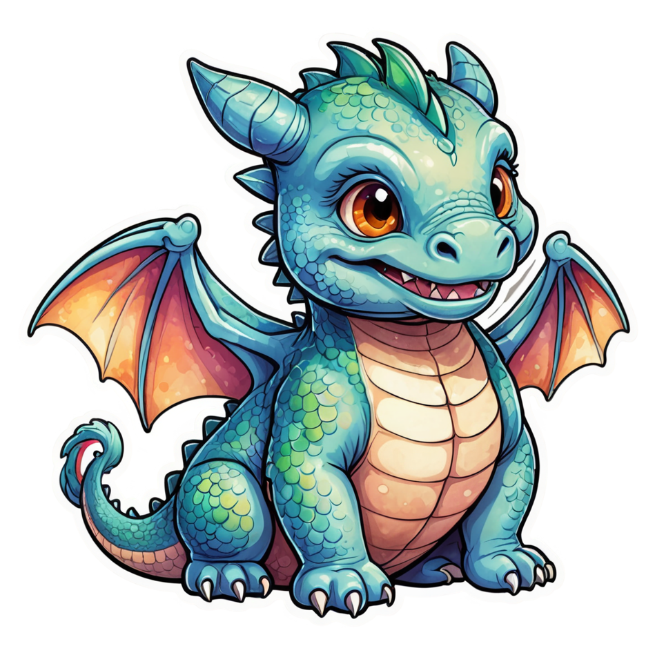 Baby Dragon (watercolor) — dragon stickers