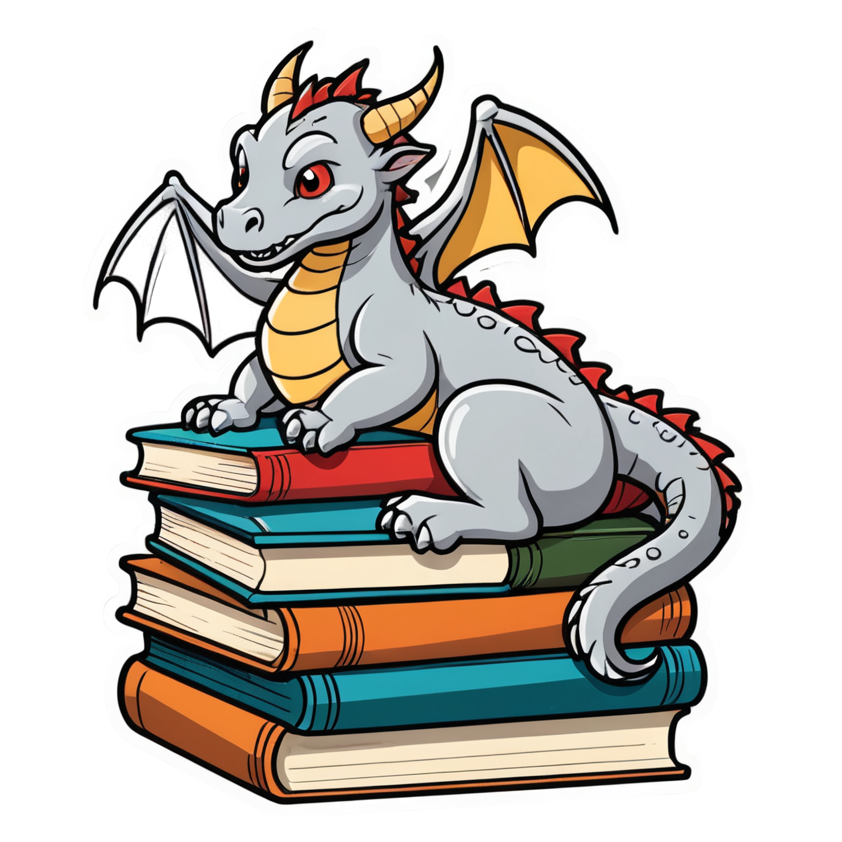 Book Dragon (papercut) — dragon stickers