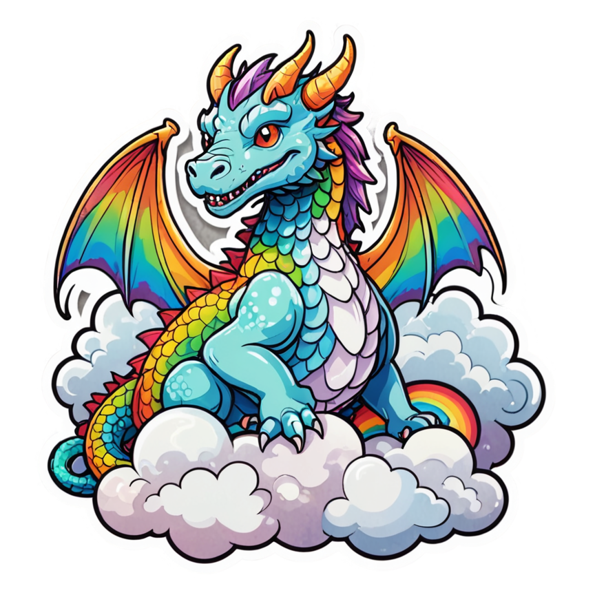 Cloud Dragon (holographic) — dragon stickers