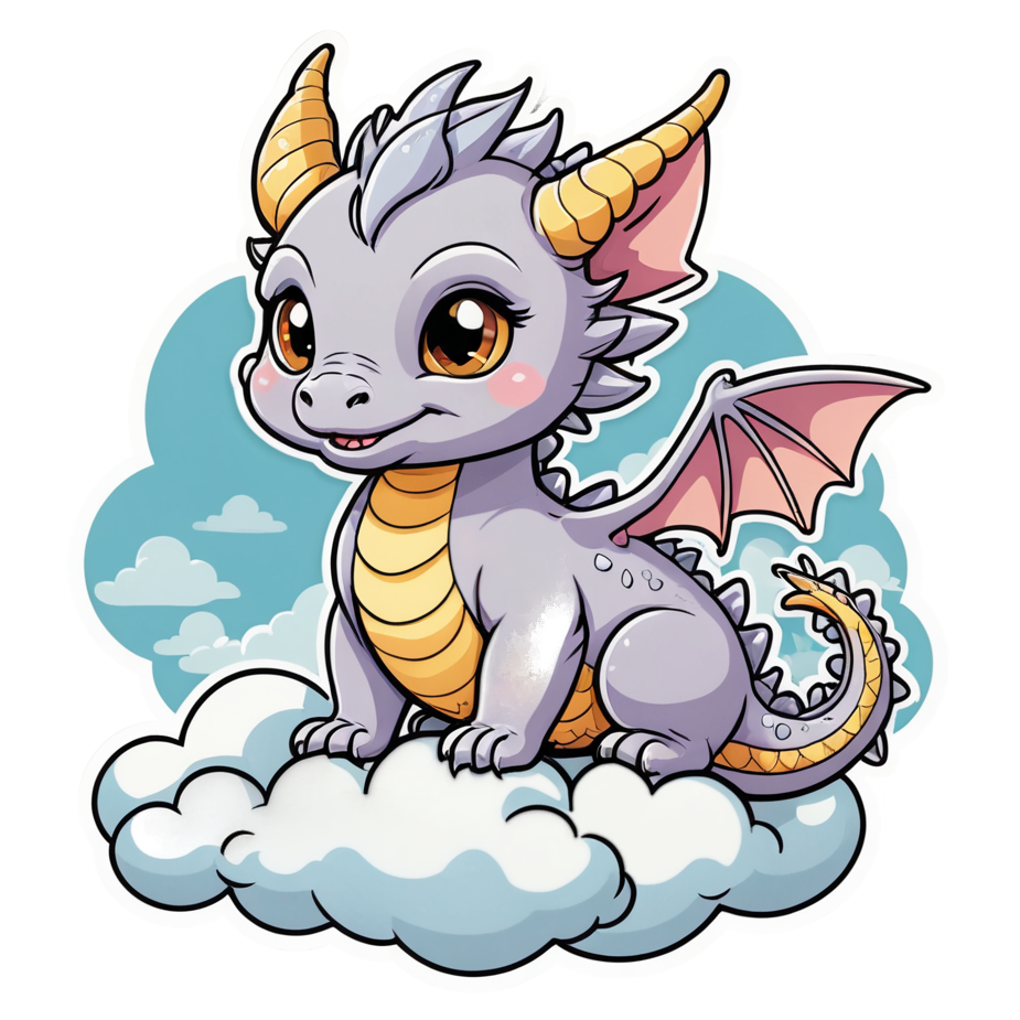Cloud Dragon (kawaii) — dragon stickers