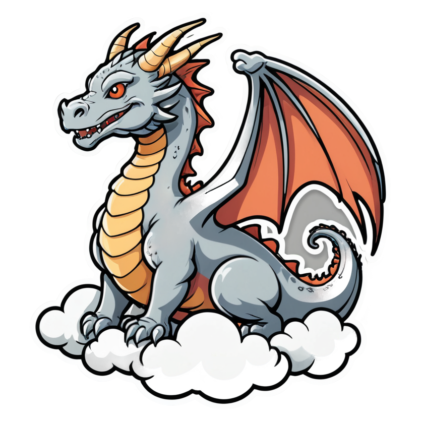 Cloud Dragon (lineart) — dragon stickers