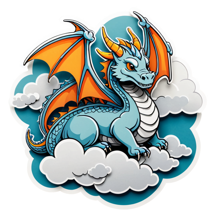 Cloud Dragon (papercut) — dragon stickers