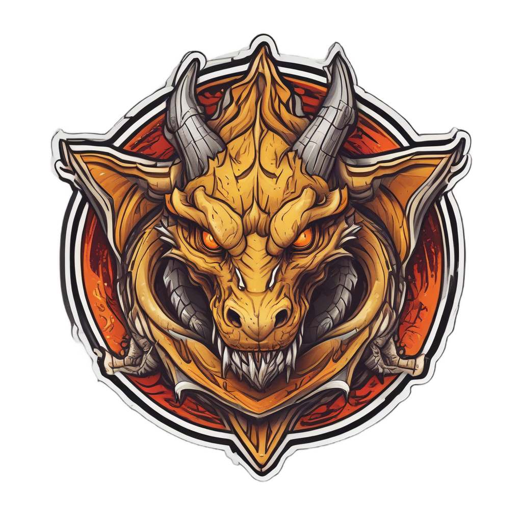 Dragon Clutching Caution Badge — dragon stickers