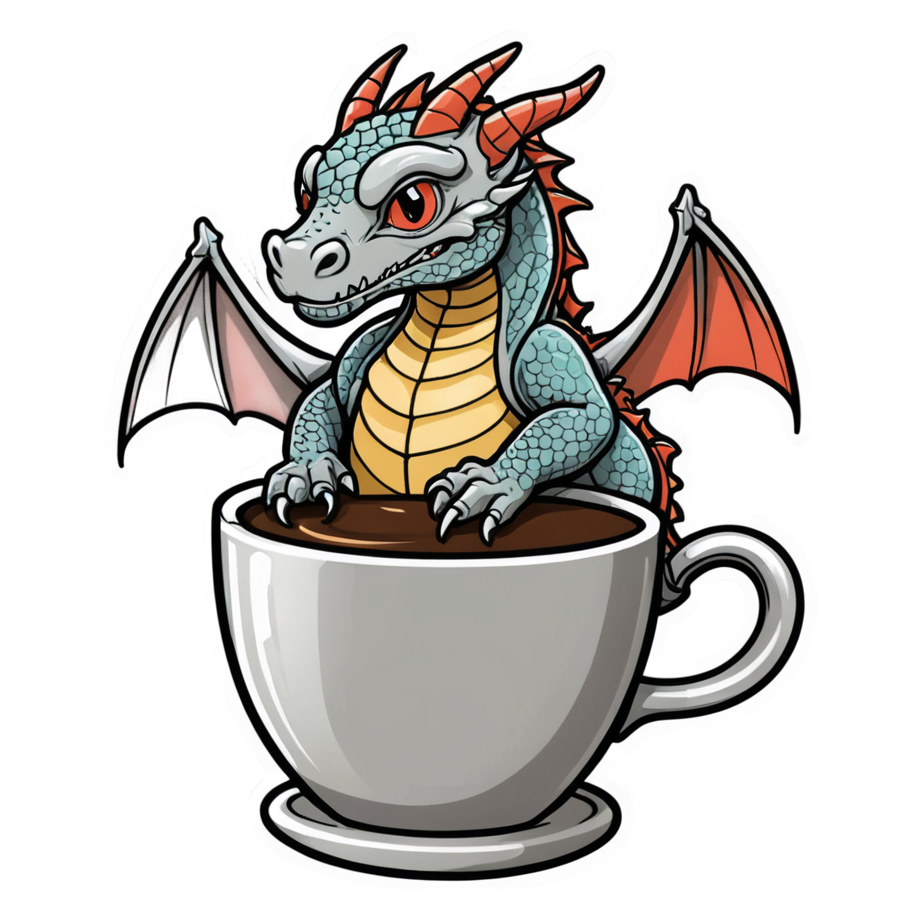 Coffee Dragon (tattoo) — dragon stickers