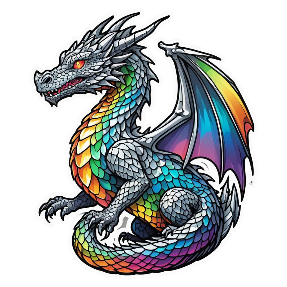 Crystal Dragon (holographic) — dragon stickers