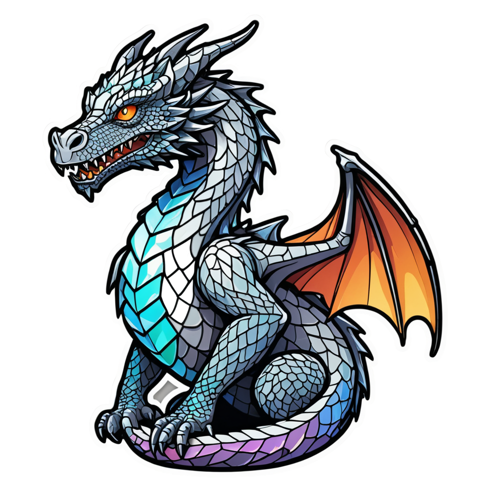 Crystal Dragon (lineart) — dragon stickers