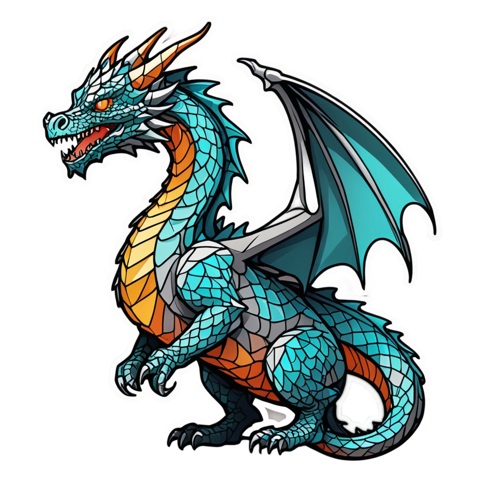 Crystal Dragon (papercut) — dragon stickers