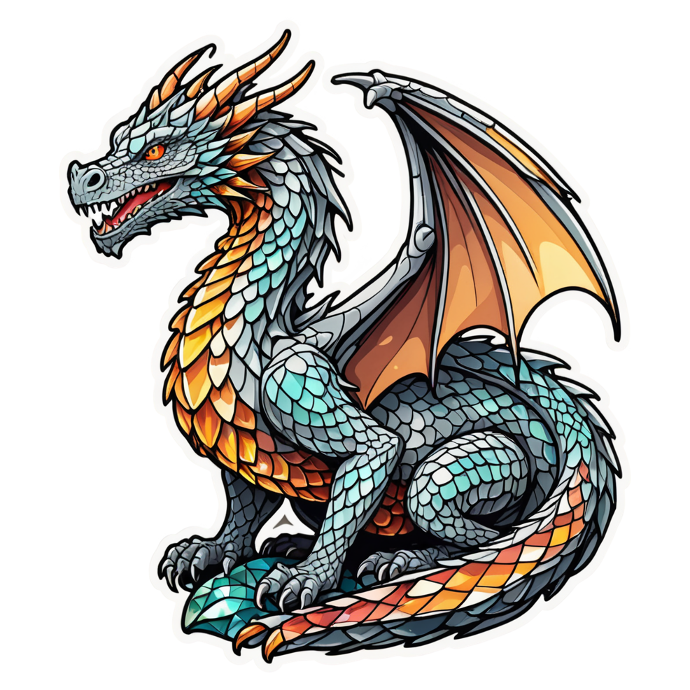 Crystal Dragon (retro) — dragon stickers