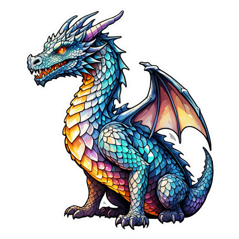 Crystal Dragon (watercolor) — dragon stickers