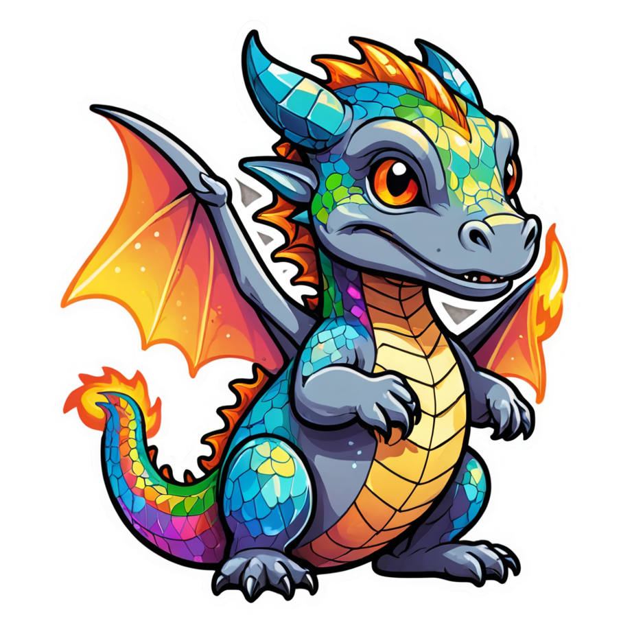 Ember Dragon (holographic) — dragon stickers