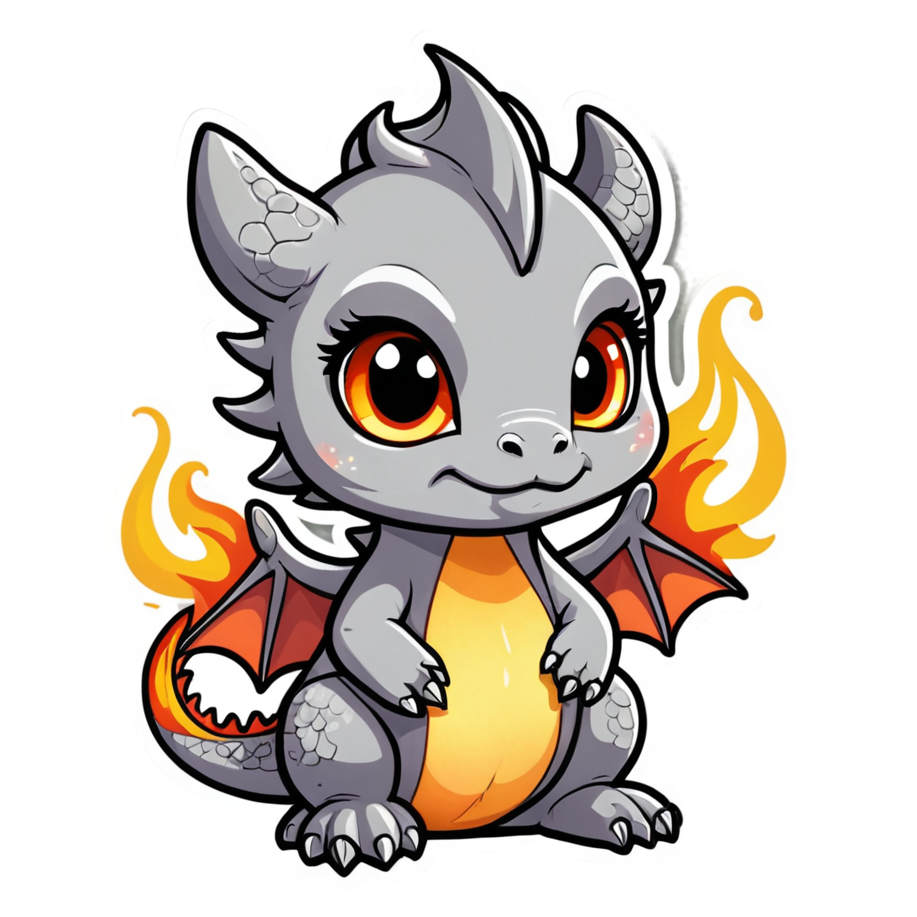 Ember Dragon (kawaii) — dragon stickers