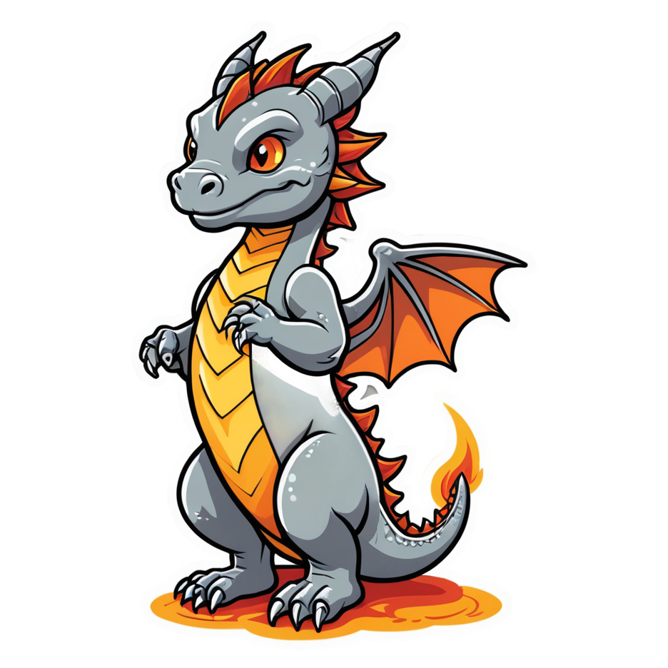 Ember Dragon (lineart) — dragon stickers