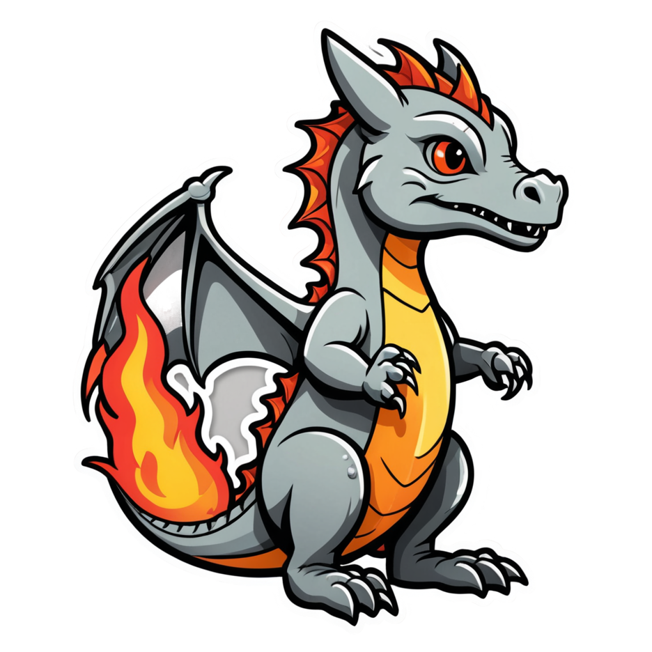 Ember Dragon (papercut) — dragon stickers
