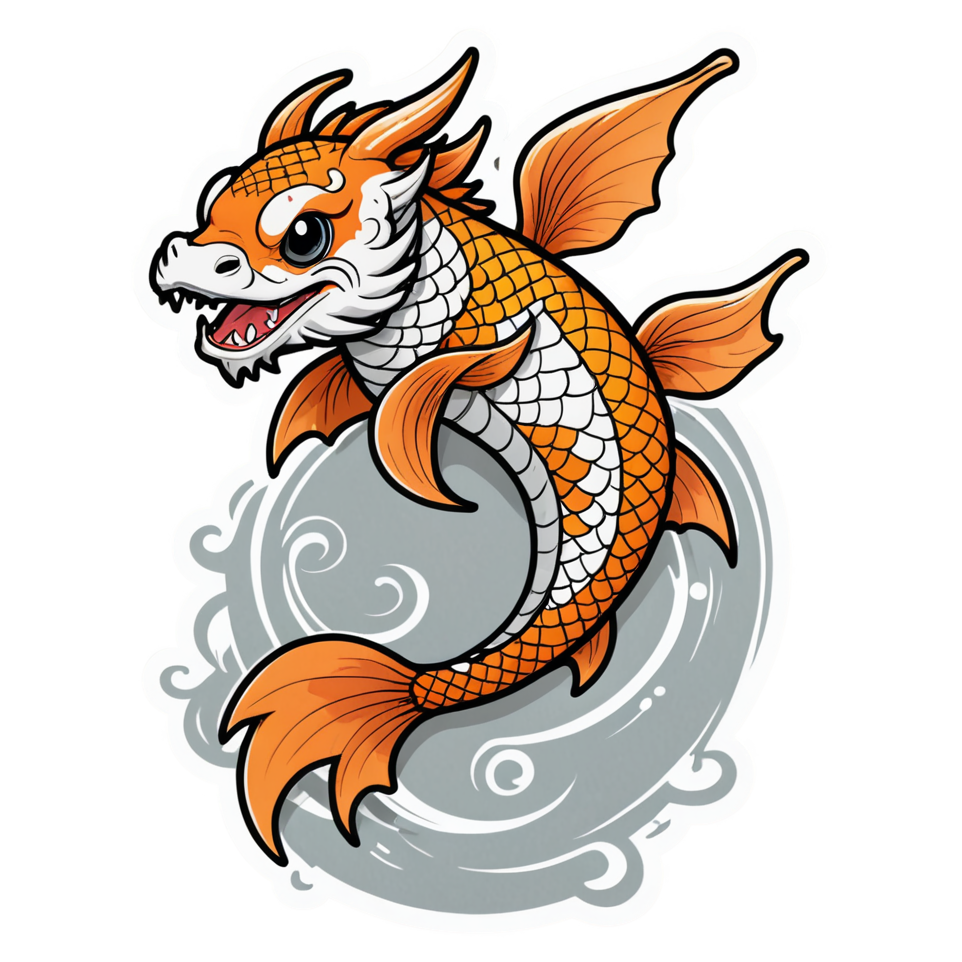 Koi Dragon (kawaii) — dragon stickers
