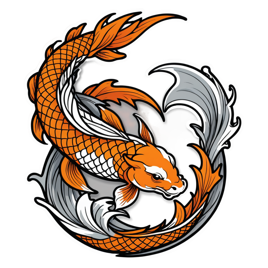 Koi Dragon (lineart) — dragon stickers