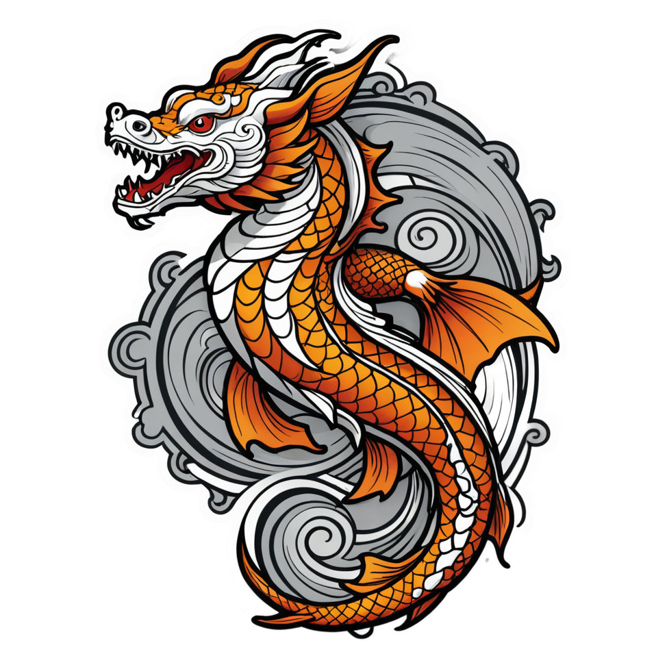 Koi Dragon (tattoo) — dragon stickers