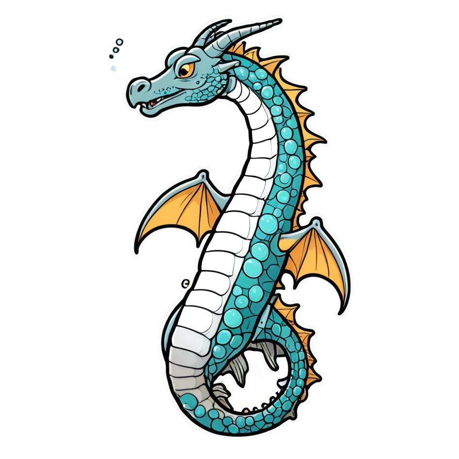 Sea Dragon (lineart) — dragon stickers