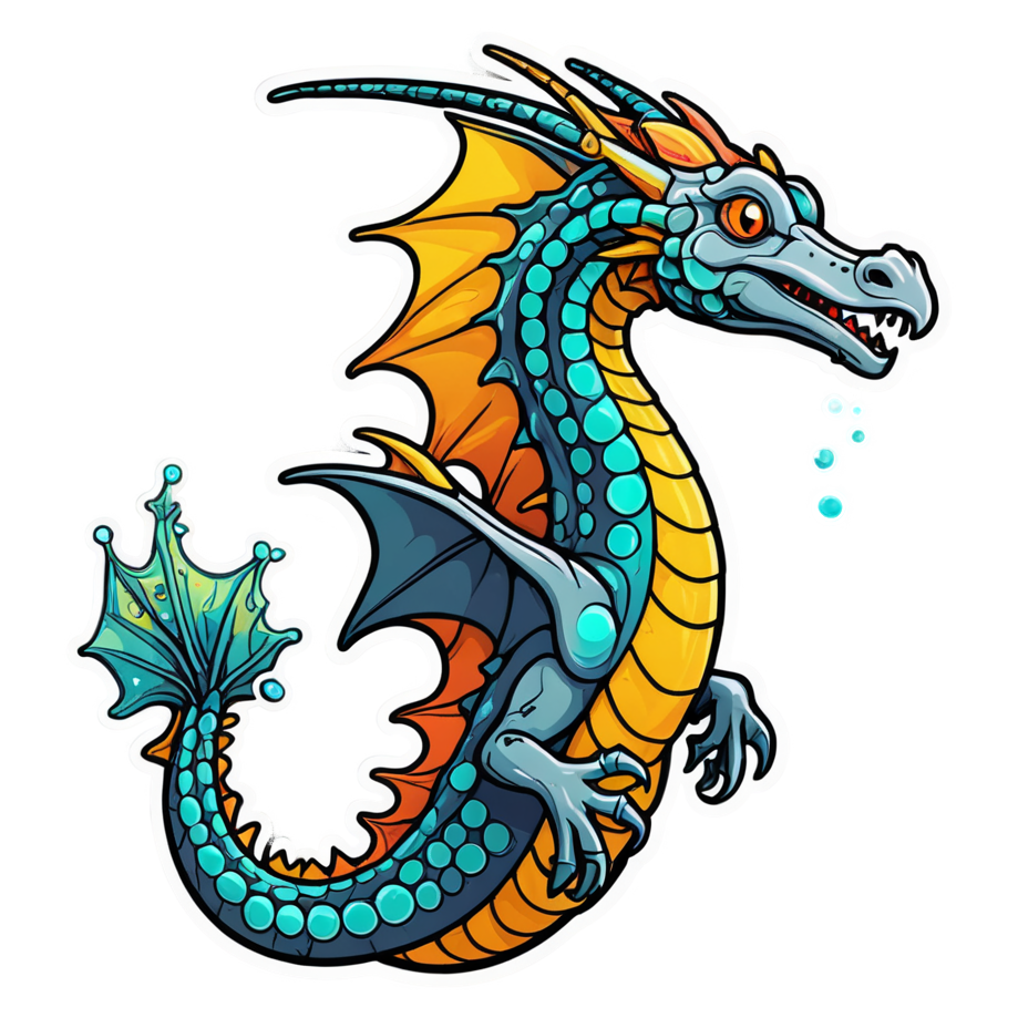 Sea Dragon (neon) — dragon stickers