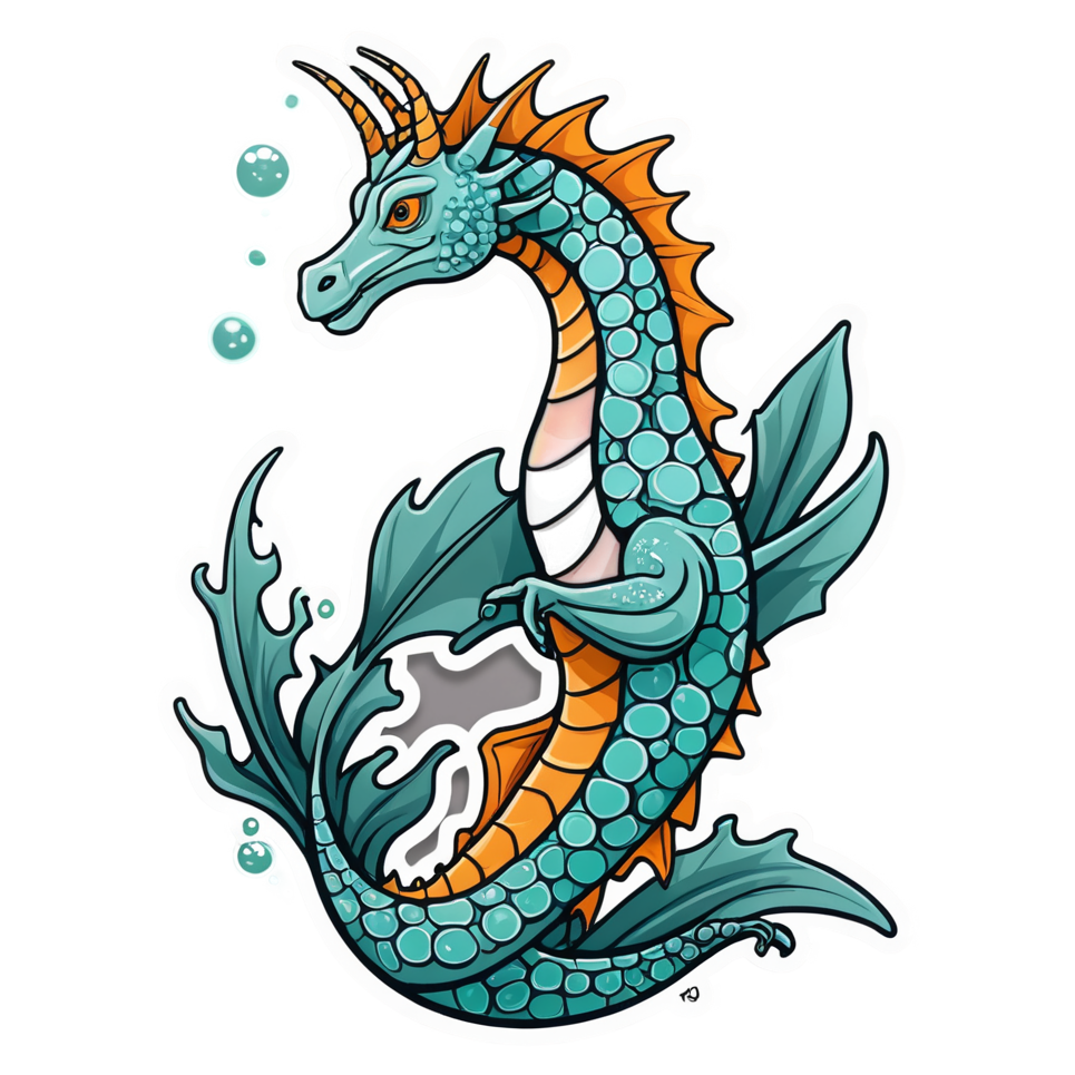Sea Dragon (papercut) — dragon stickers