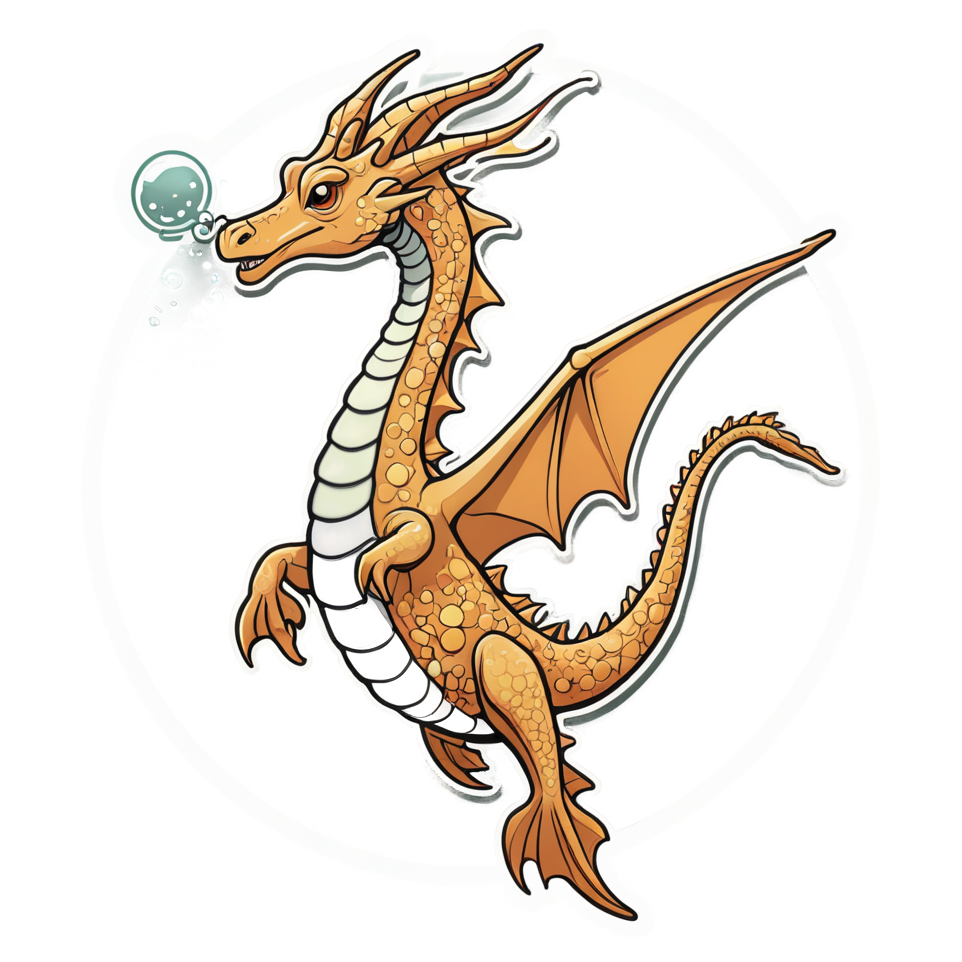 Sea Dragon (retro) — dragon stickers