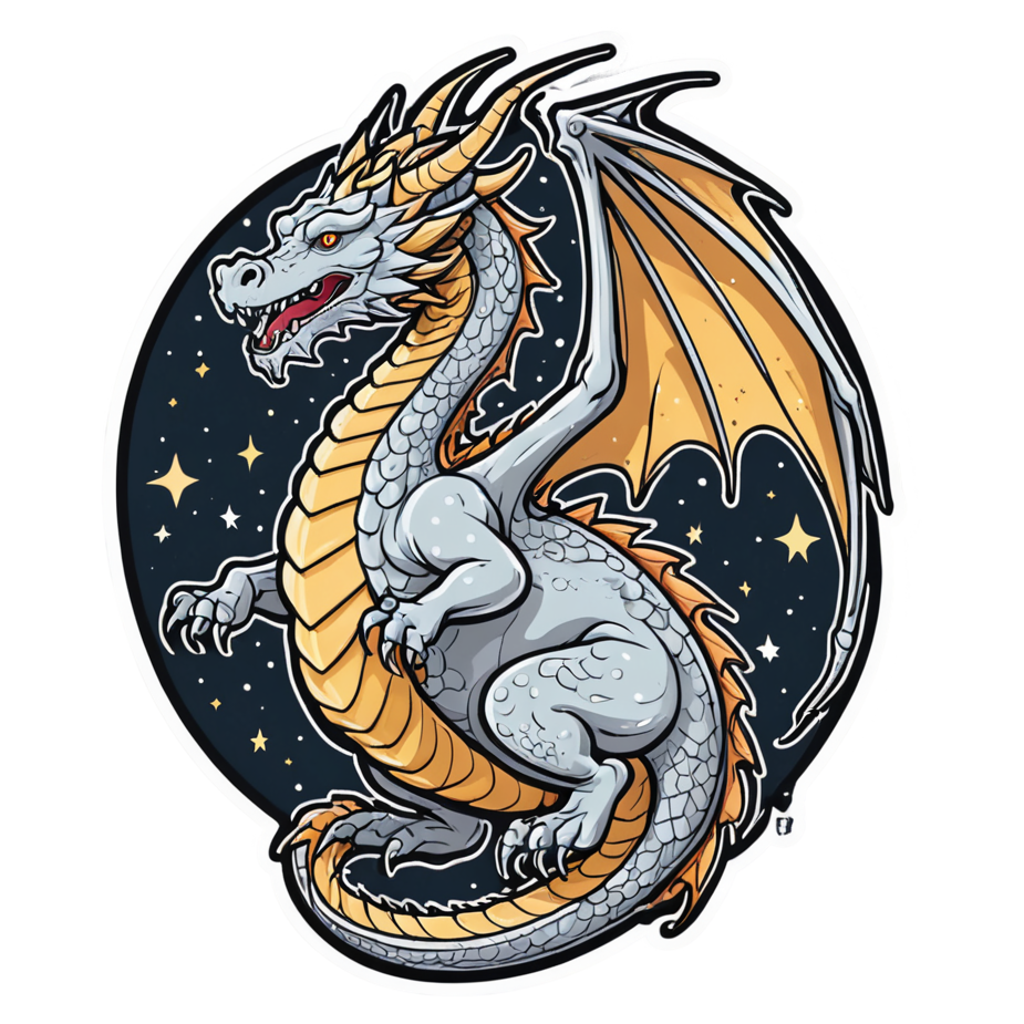 Star Dragon (lineart) — dragon stickers
