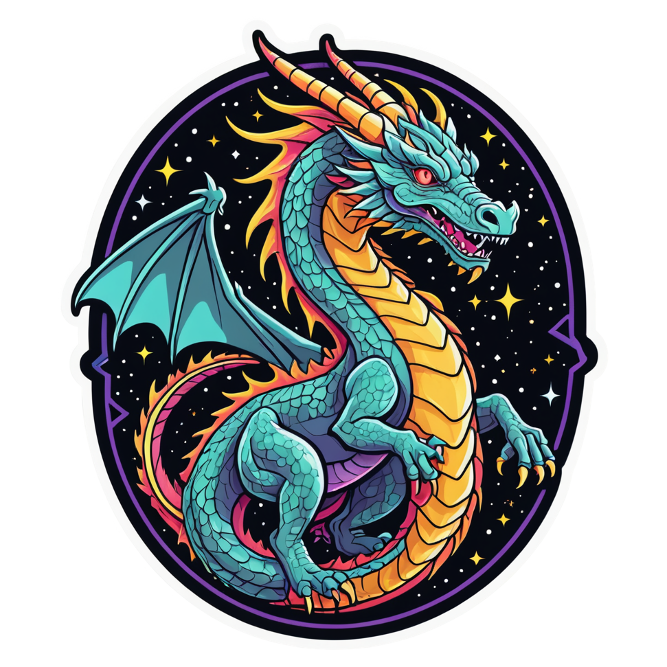 Star Dragon (neon) — dragon stickers