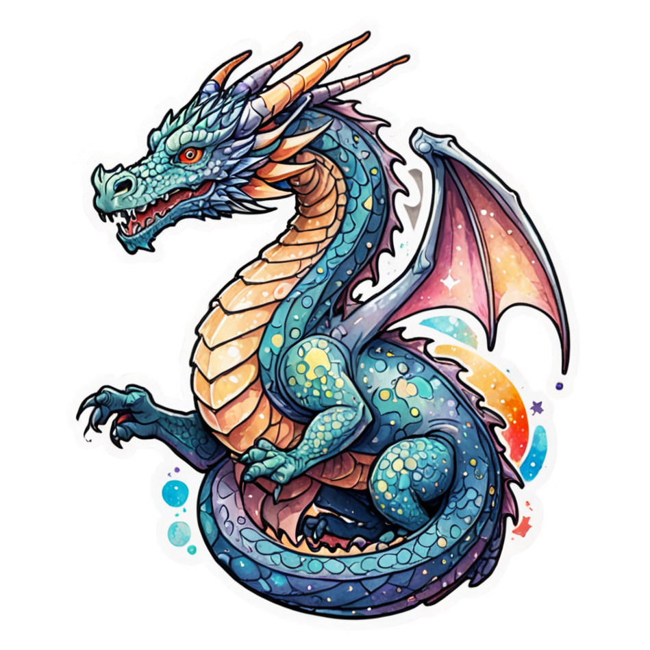 Star Dragon (watercolor) — dragon stickers