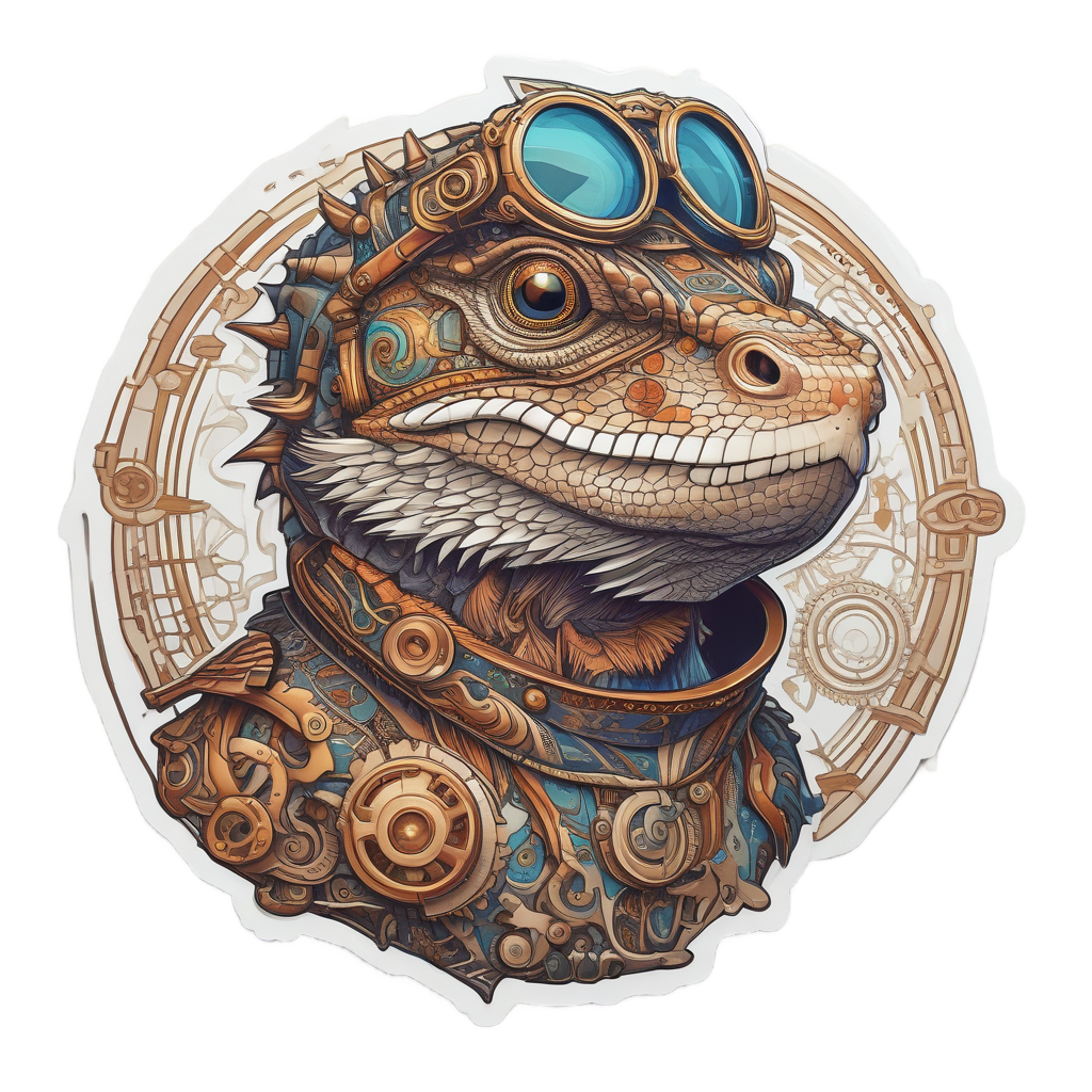 Dragon Steampunk Engineer — reptiles stickers