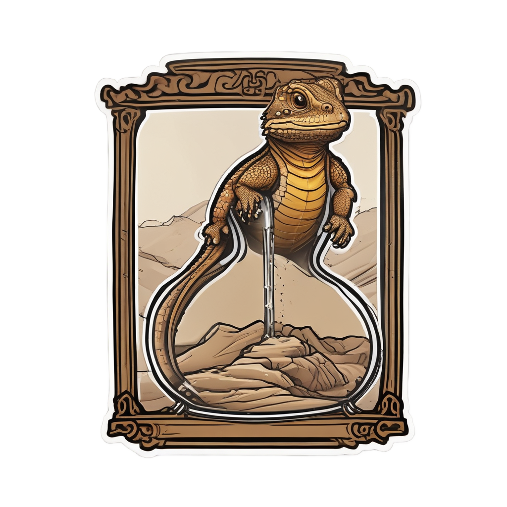 Dragon with Hourglass — reptiles stickers