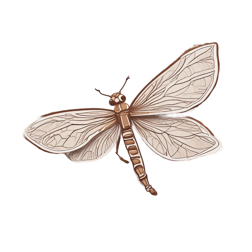 Dragonfly and Coffee Bean — insects stickers