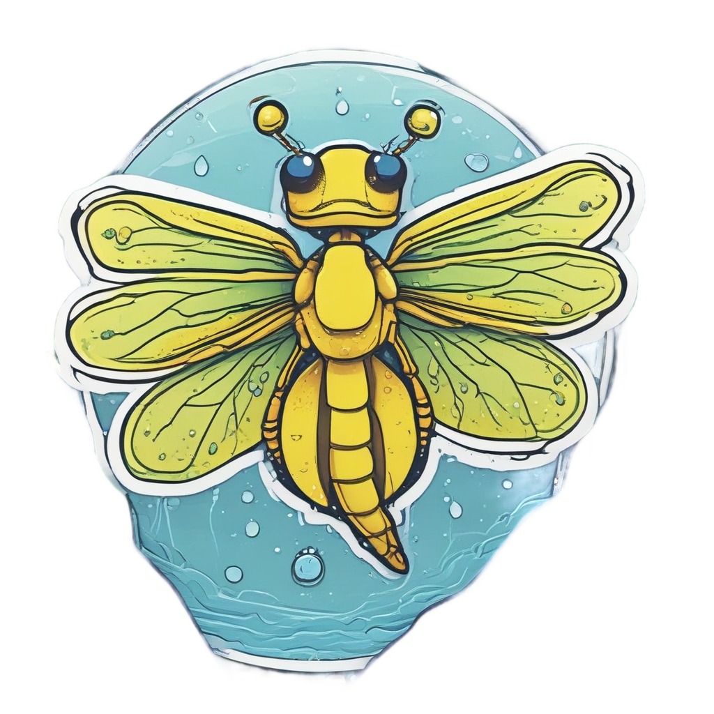 Dragonfly in Raincoat — insects stickers