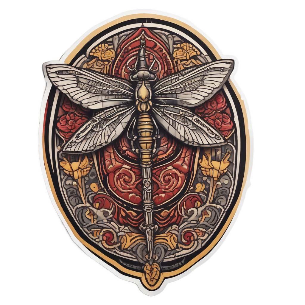 Dragonfly with Dagger — insects stickers