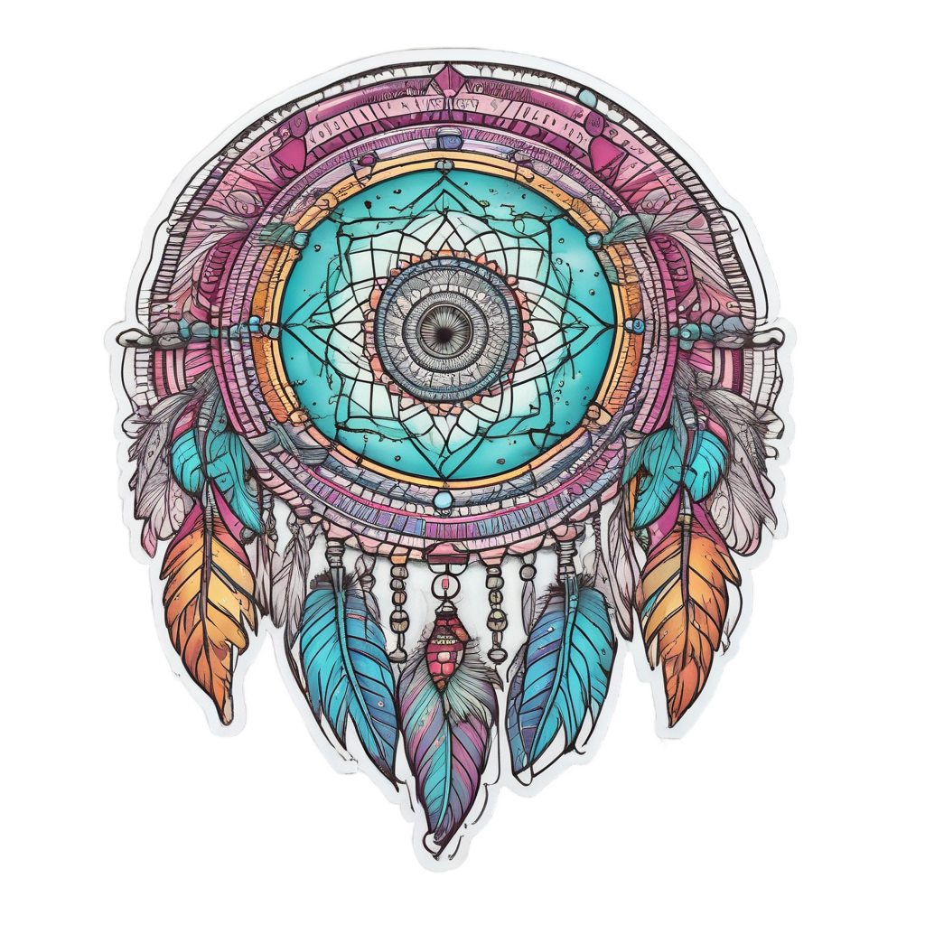 Dreamcatcher Rainbow Heart — boho nursery stickers