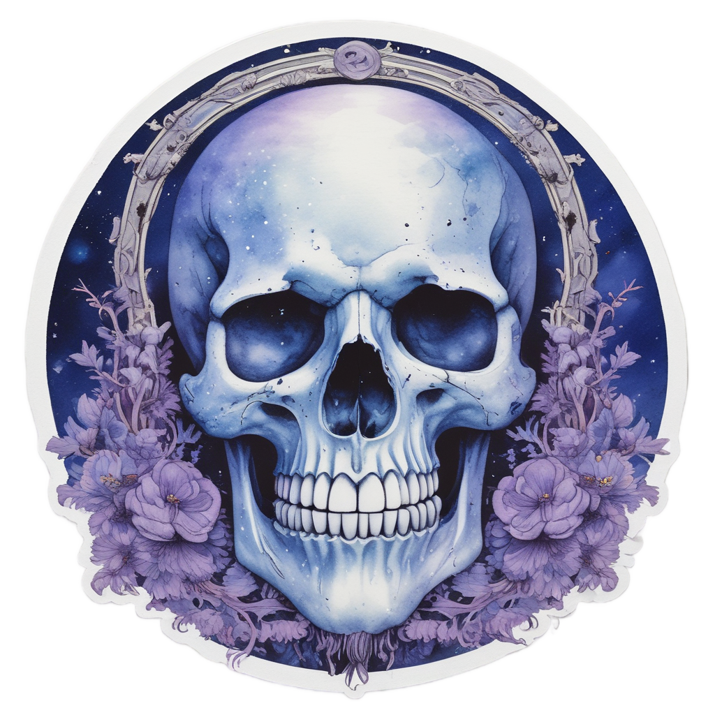 Dreaming Crescent Skull — moon stickers