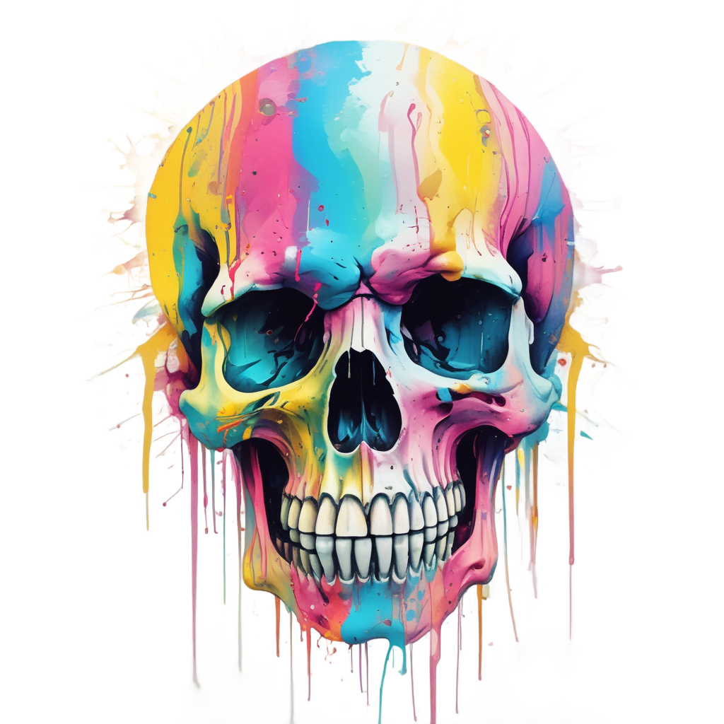 Drip Paint Skull — abstract & patterns stickers