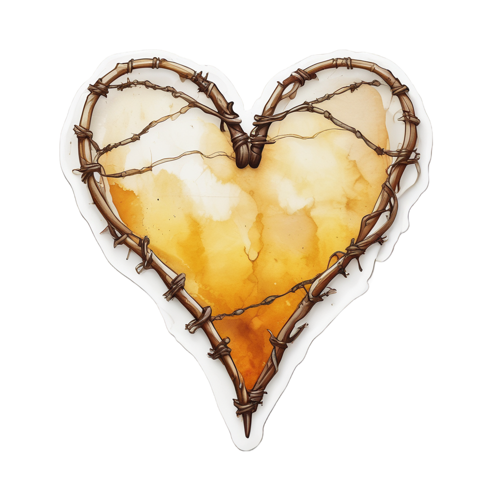 Dripping Honey Heart — barbed wire stickers