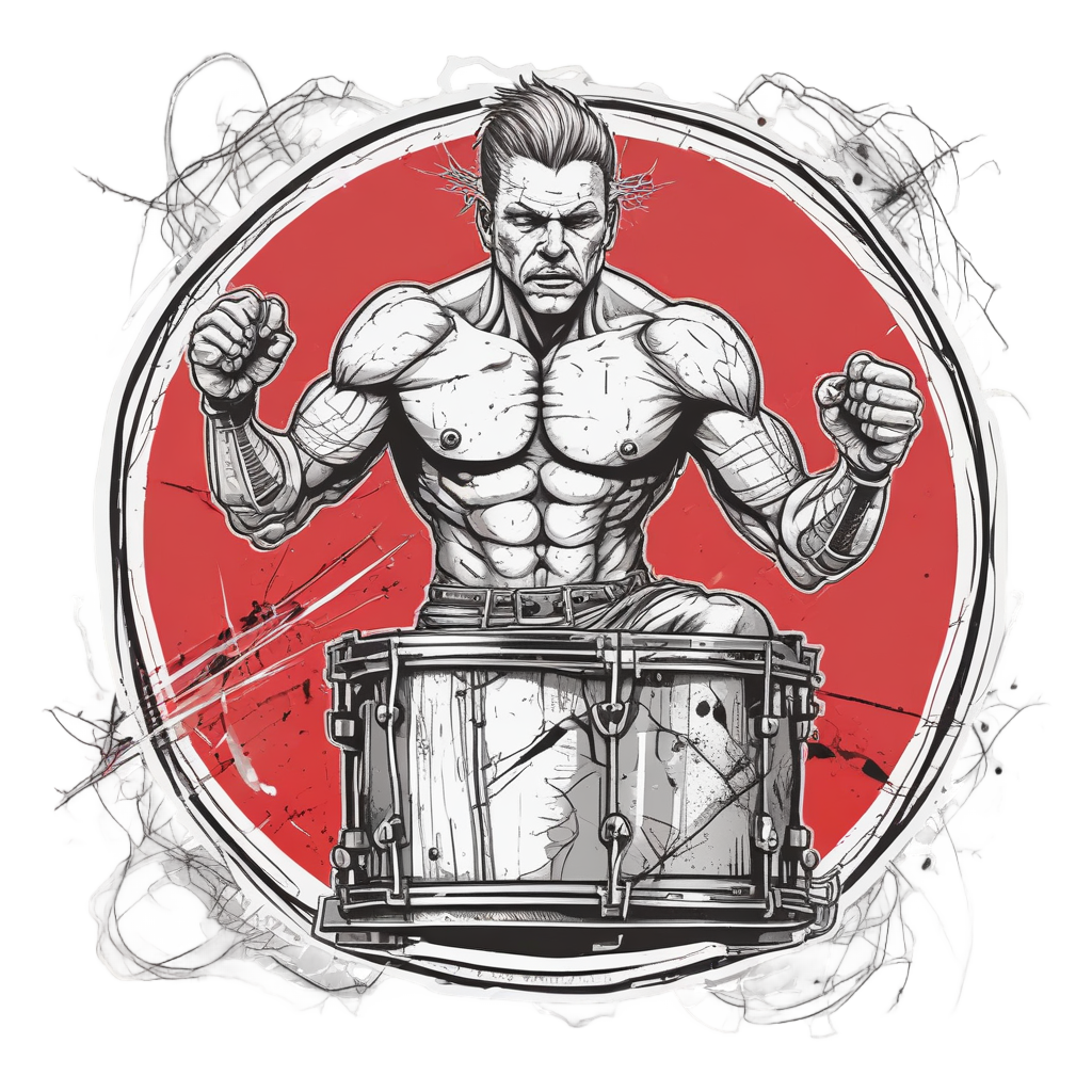 Drummer in Chains — barbed wire stickers
