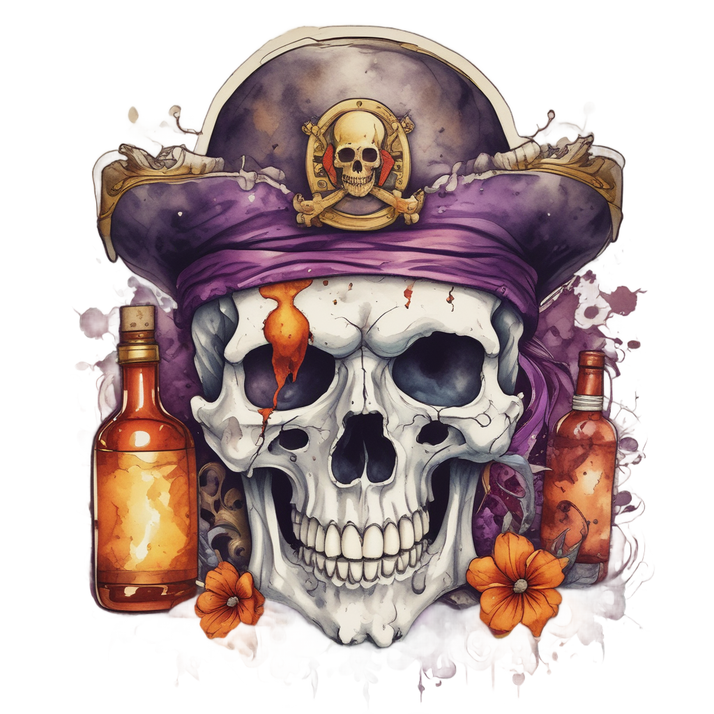 Drunken Skull's Toast — skull & crossbones stickers