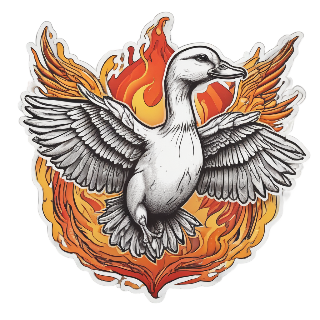 Duck Phoenix Flames — farm animals stickers