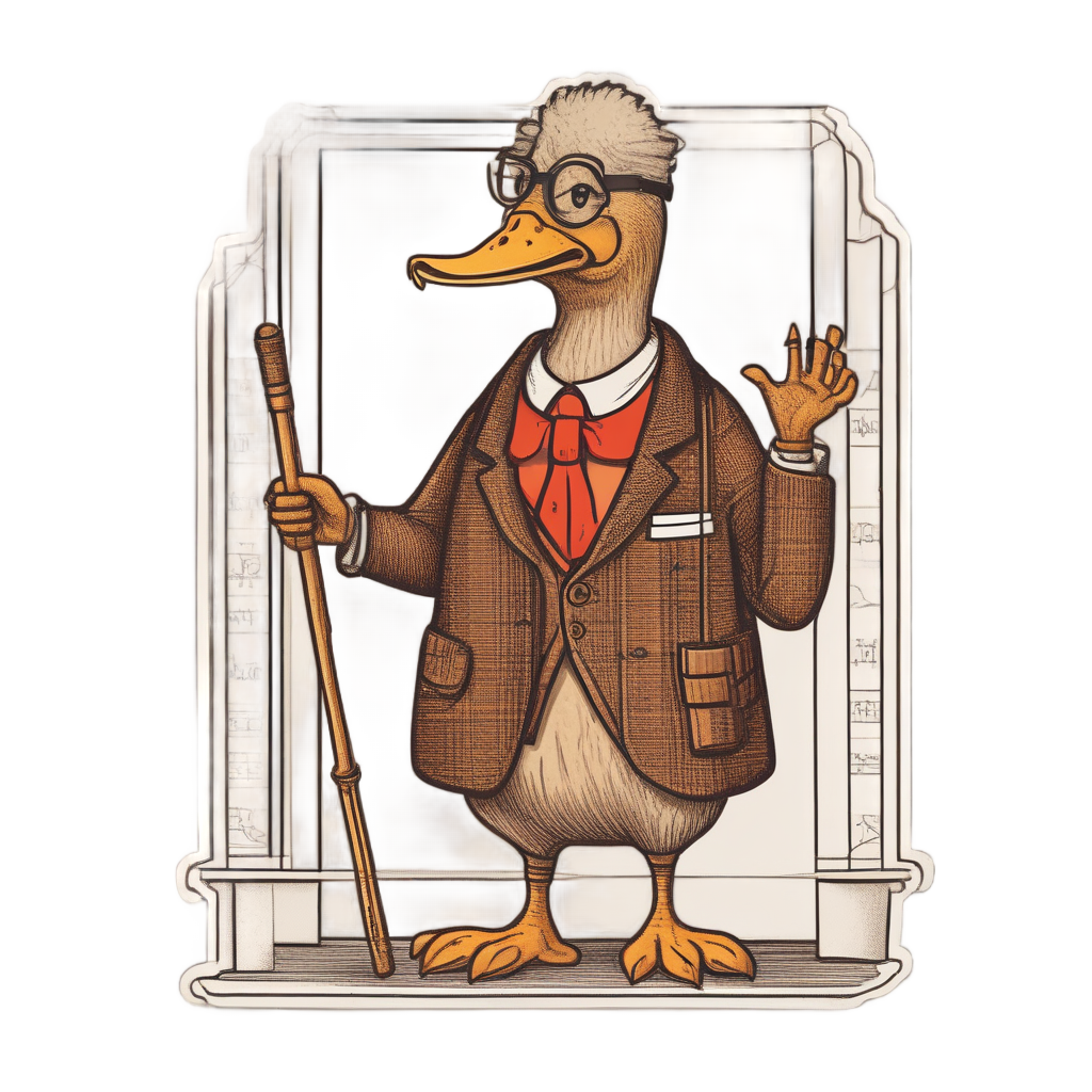Duck Teacher Glasses — farm animals stickers