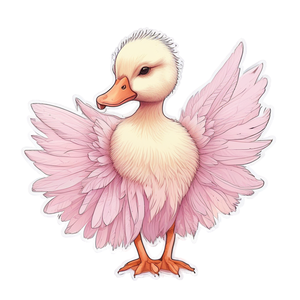Duckling Ballerina Dancer — farm nursery stickers