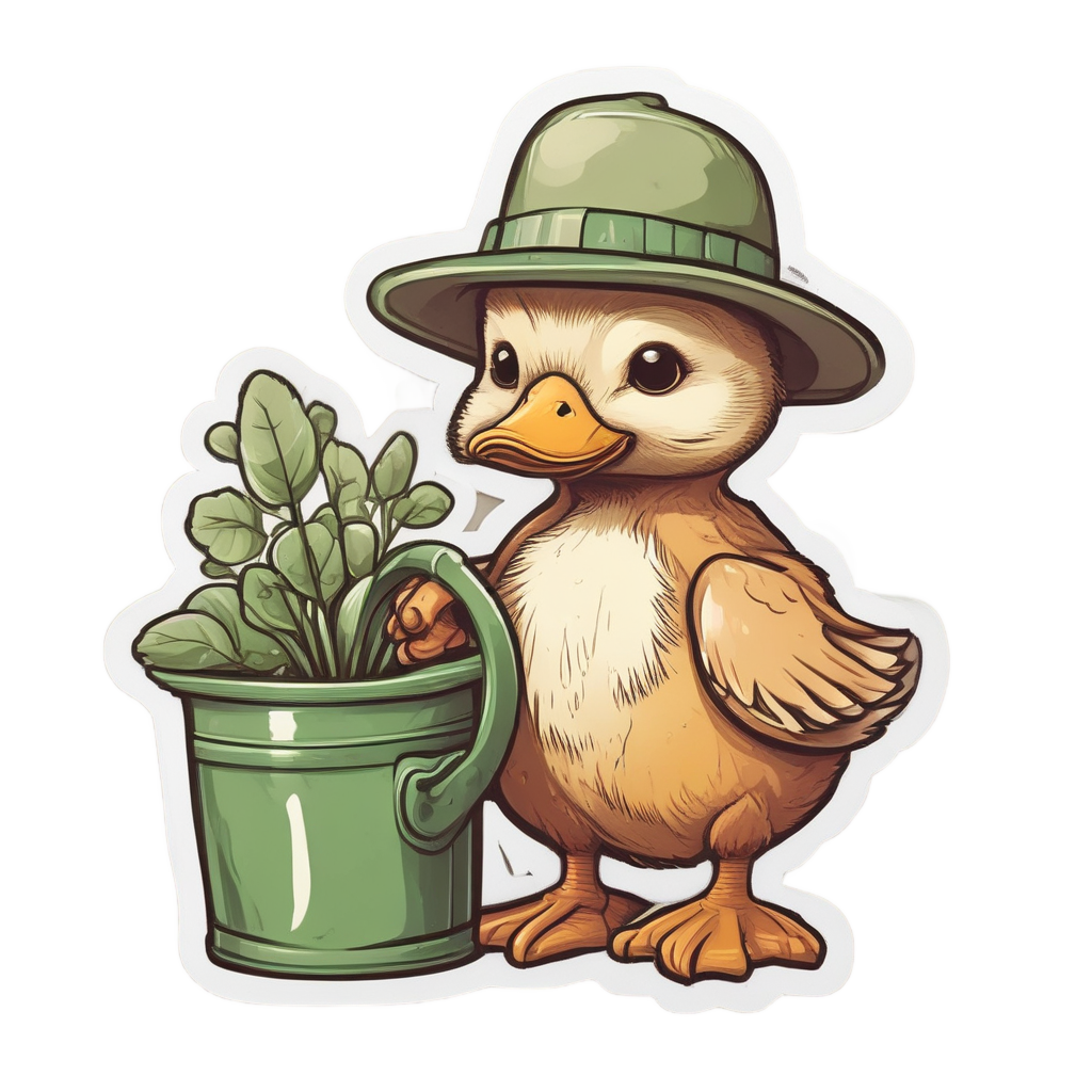 Duckling Gardener Sprout — farm nursery stickers