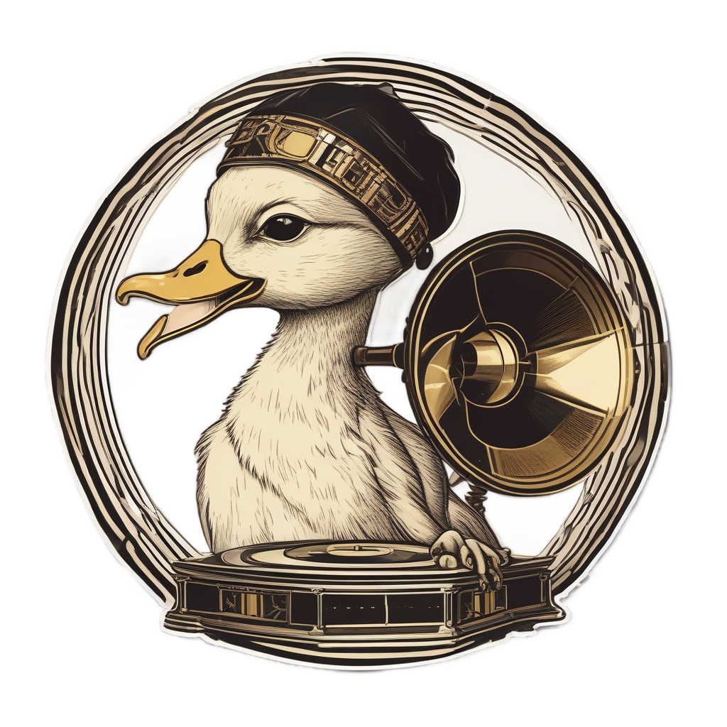 Duckling with Gramophone — music stickers