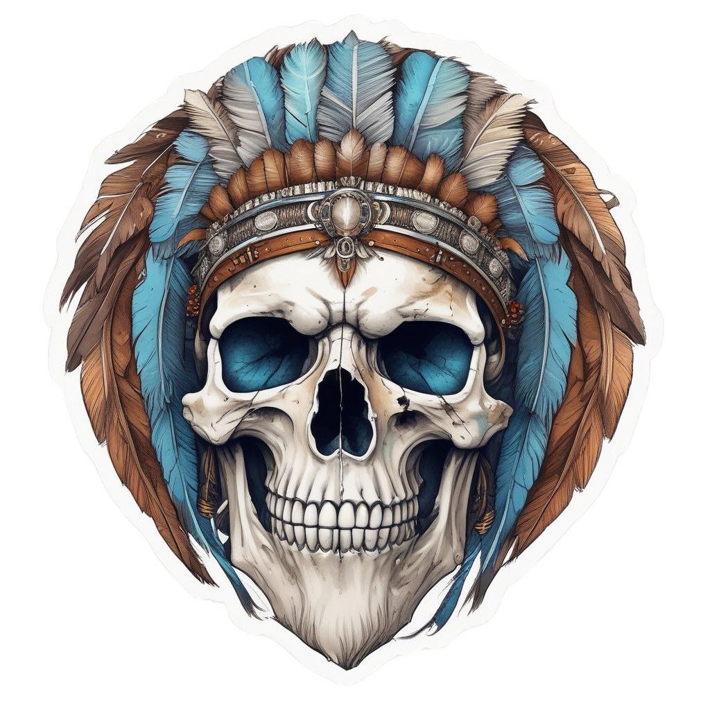 Eagle Eyrie Skull — war-paint skull stickers